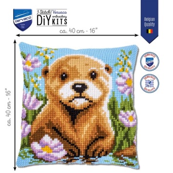 Kruissteek kussen Otter