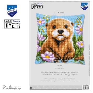 Kruissteek kussen Otter