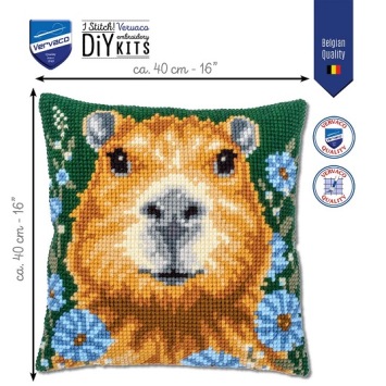 Kruissteek kussen Capibara