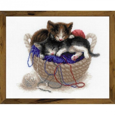 Kit de broderie Chatons dans le panier