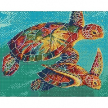 Diamond Painting Tortues Colorées