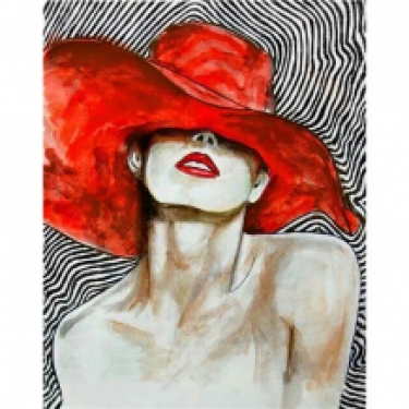 Diamond Painting Dame au chapeau rouge